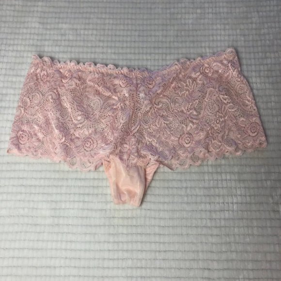 Pink Lace Bralette and Boy Shorts Set Size L - Picture 7 of 8